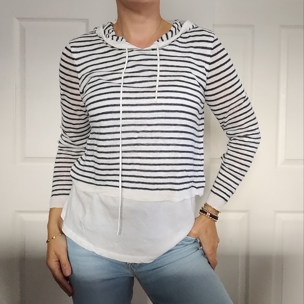 Generation Love Stripe Top Long Sleeve Hoodie XS